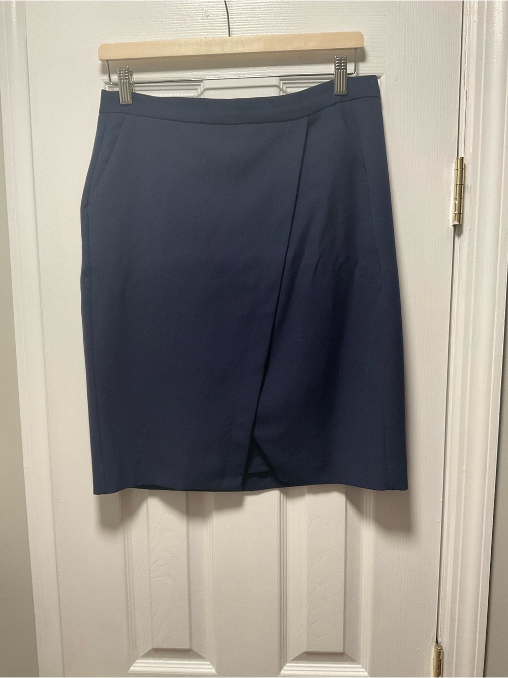 Banana Republic Navy Pencil Skirt with Front Wrap Detail - Size 6